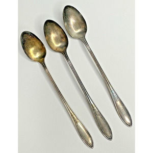 Vintage Niagara Silver Plated Ice Tea spoon Set of 3 Flatware Replacement